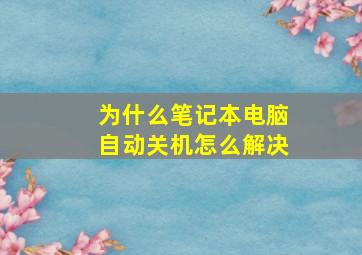 为什么笔记本电脑自动关机怎么解决