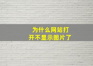 为什么网站打开不显示图片了