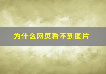 为什么网页看不到图片