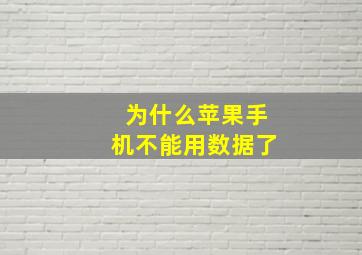 为什么苹果手机不能用数据了