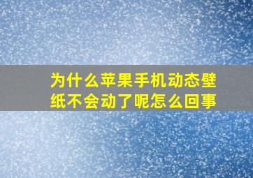 为什么苹果手机动态壁纸不会动了呢怎么回事