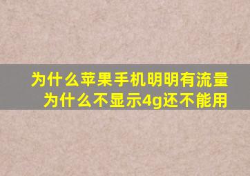 为什么苹果手机明明有流量为什么不显示4g还不能用