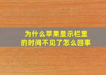 为什么苹果显示栏里的时间不见了怎么回事