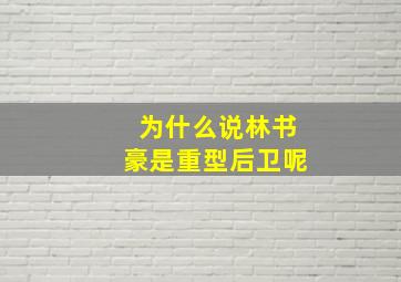 为什么说林书豪是重型后卫呢