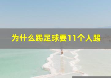 为什么踢足球要11个人踢