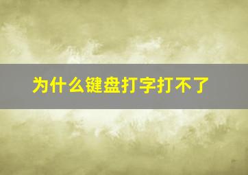 为什么键盘打字打不了