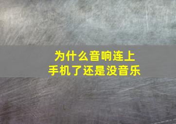 为什么音响连上手机了还是没音乐