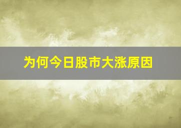 为何今日股市大涨原因