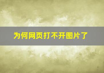 为何网页打不开图片了