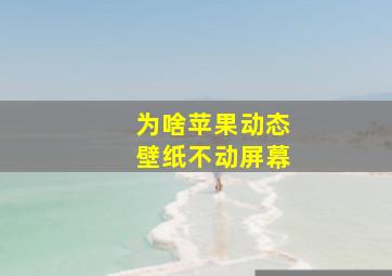 为啥苹果动态壁纸不动屏幕