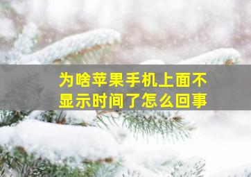 为啥苹果手机上面不显示时间了怎么回事