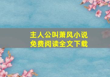 主人公叫萧风小说免费阅读全文下载