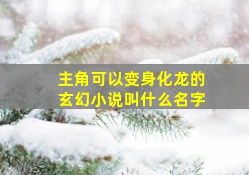 主角可以变身化龙的玄幻小说叫什么名字