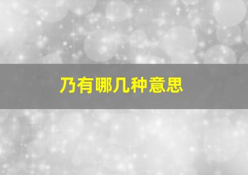 乃有哪几种意思