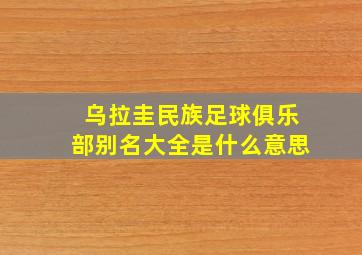 乌拉圭民族足球俱乐部别名大全是什么意思