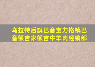 乌拉特后旗巴音宝力格镇巴音额吉家额吉牛羊肉经销部