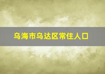 乌海市乌达区常住人口