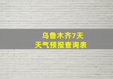 乌鲁木齐7天天气预报查询表