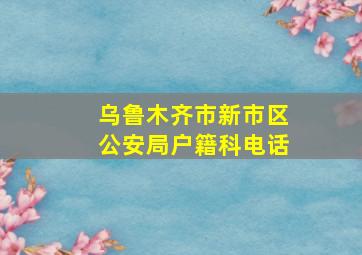 乌鲁木齐市新市区公安局户籍科电话