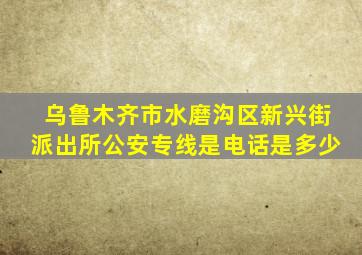 乌鲁木齐市水磨沟区新兴街派出所公安专线是电话是多少