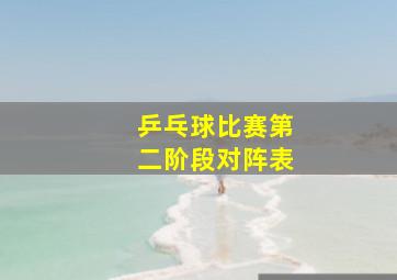 乒乓球比赛第二阶段对阵表