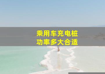 乘用车充电桩功率多大合适