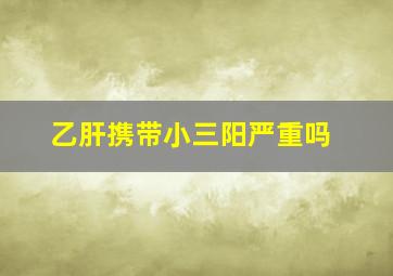 乙肝携带小三阳严重吗