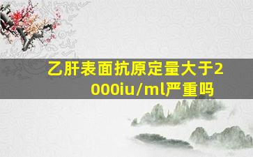 乙肝表面抗原定量大于2000iu/ml严重吗