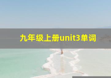 九年级上册unit3单词