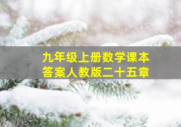 九年级上册数学课本答案人教版二十五章