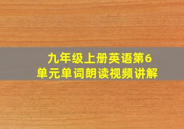 九年级上册英语第6单元单词朗读视频讲解