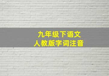 九年级下语文人教版字词注音