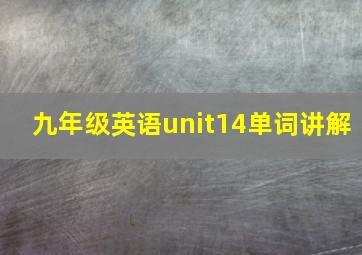 九年级英语unit14单词讲解