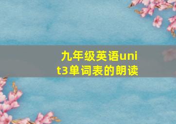 九年级英语unit3单词表的朗读