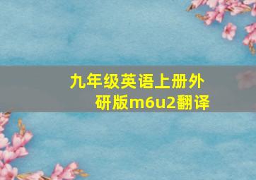 九年级英语上册外研版m6u2翻译