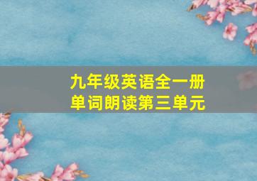 九年级英语全一册单词朗读第三单元