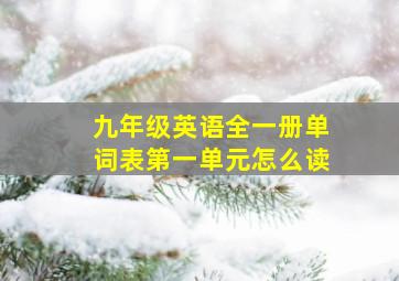 九年级英语全一册单词表第一单元怎么读