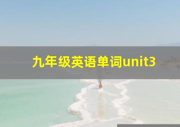 九年级英语单词unit3