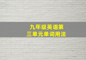 九年级英语第三单元单词用法