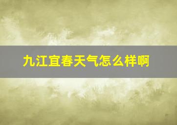 九江宜春天气怎么样啊