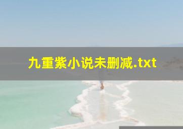 九重紫小说未删减.txt