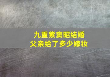 九重紫窦昭结婚父亲给了多少嫁妆