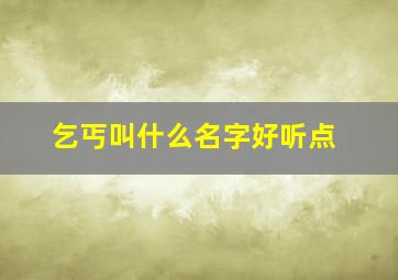 乞丐叫什么名字好听点