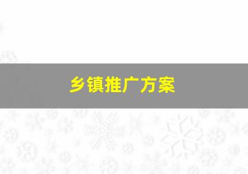 乡镇推广方案