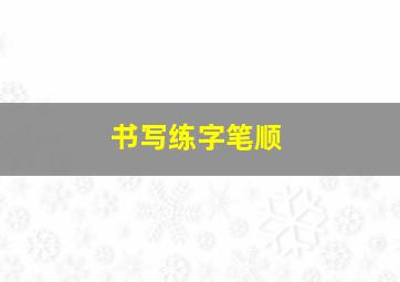 书写练字笔顺