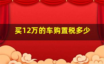 买12万的车购置税多少