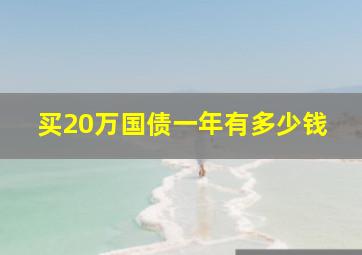 买20万国债一年有多少钱