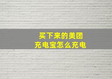 买下来的美团充电宝怎么充电