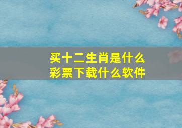 买十二生肖是什么彩票下载什么软件