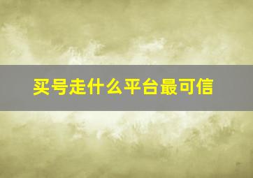 买号走什么平台最可信